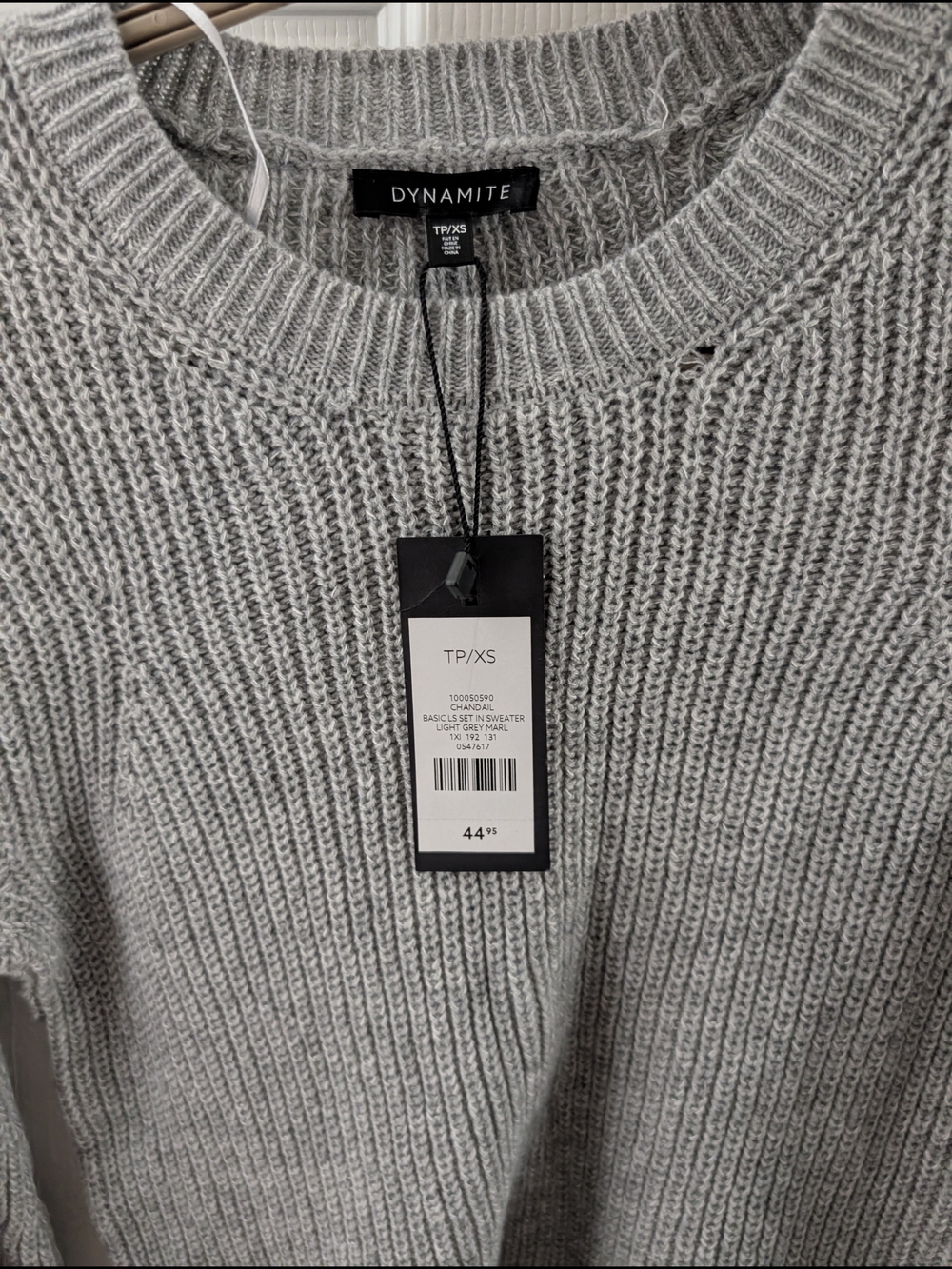Dynamite Light Grey Knit Sweater - Women's TP/XS